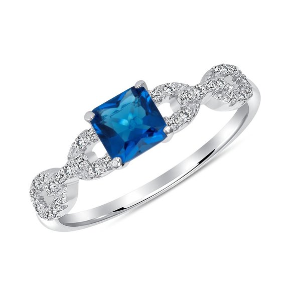 925 Sterling Silver Jewelry - Sterling Silver 925 Sapphire CZ Solitaire Ring